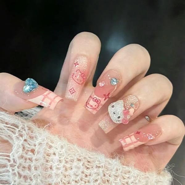 Kurumiページ ネイルチップ Amazon | Voocye ネイルチップ kuromi 付け爪 花嫁ネイル 光沢